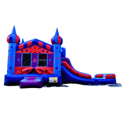 Red & Blue Star Bounce House W/ Slide